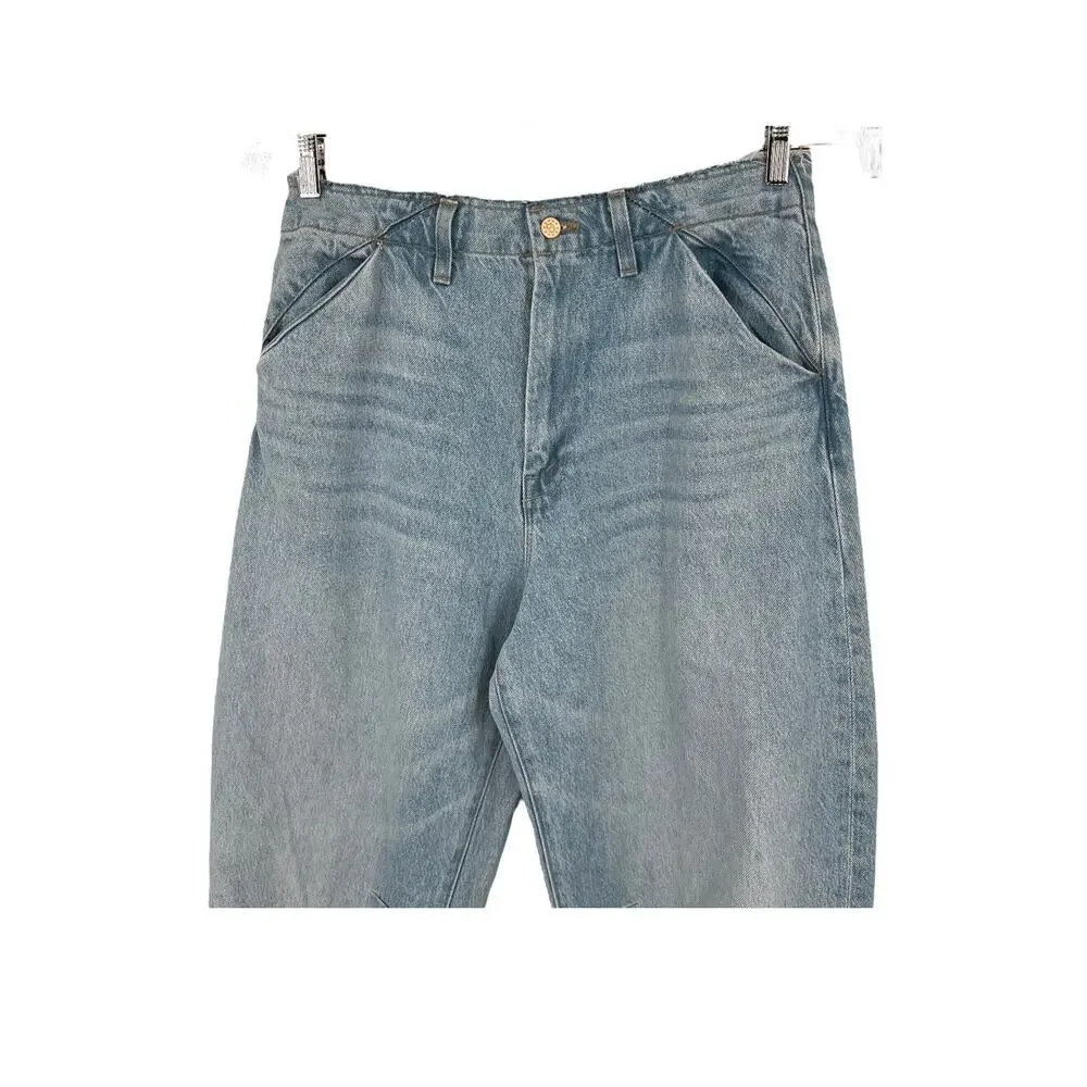 Mother SNACKS! The Kegger Utility Heel denim light blue size 33 - Picture 3 of 7